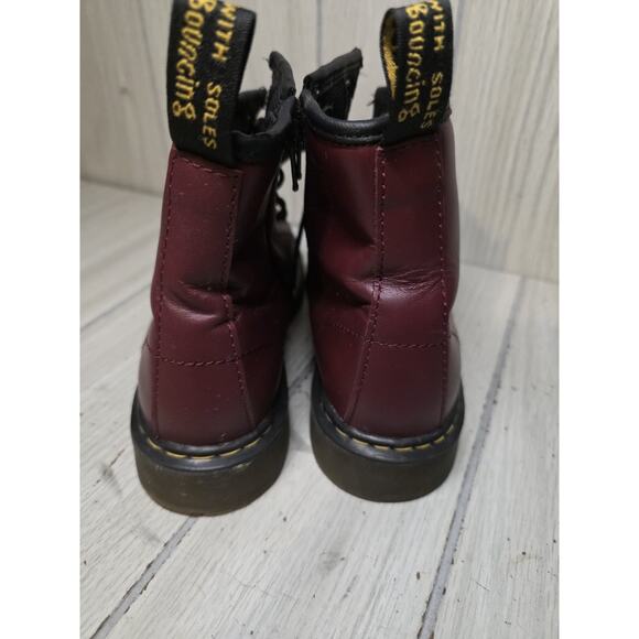 Dr Martens Delaney Ankle Zip Cherry Red Combat Boots Youth Size 4 - Picture 5 of 8
